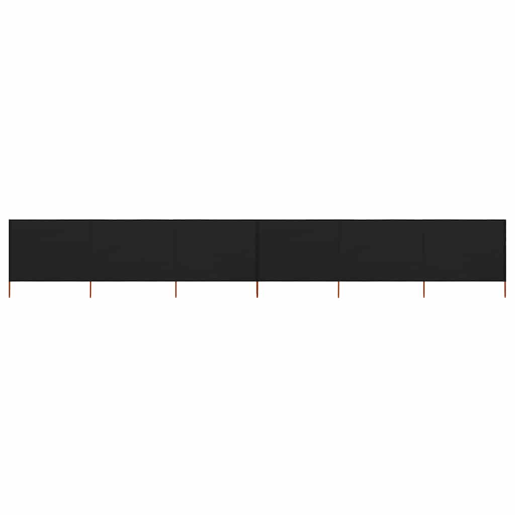 47172 vidaXL 6-panel Wind Screen Fabric 800x80 cm Black