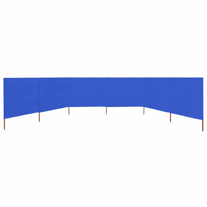 6-panel Wind Screen Fabric 800x80 cm Azure Blue