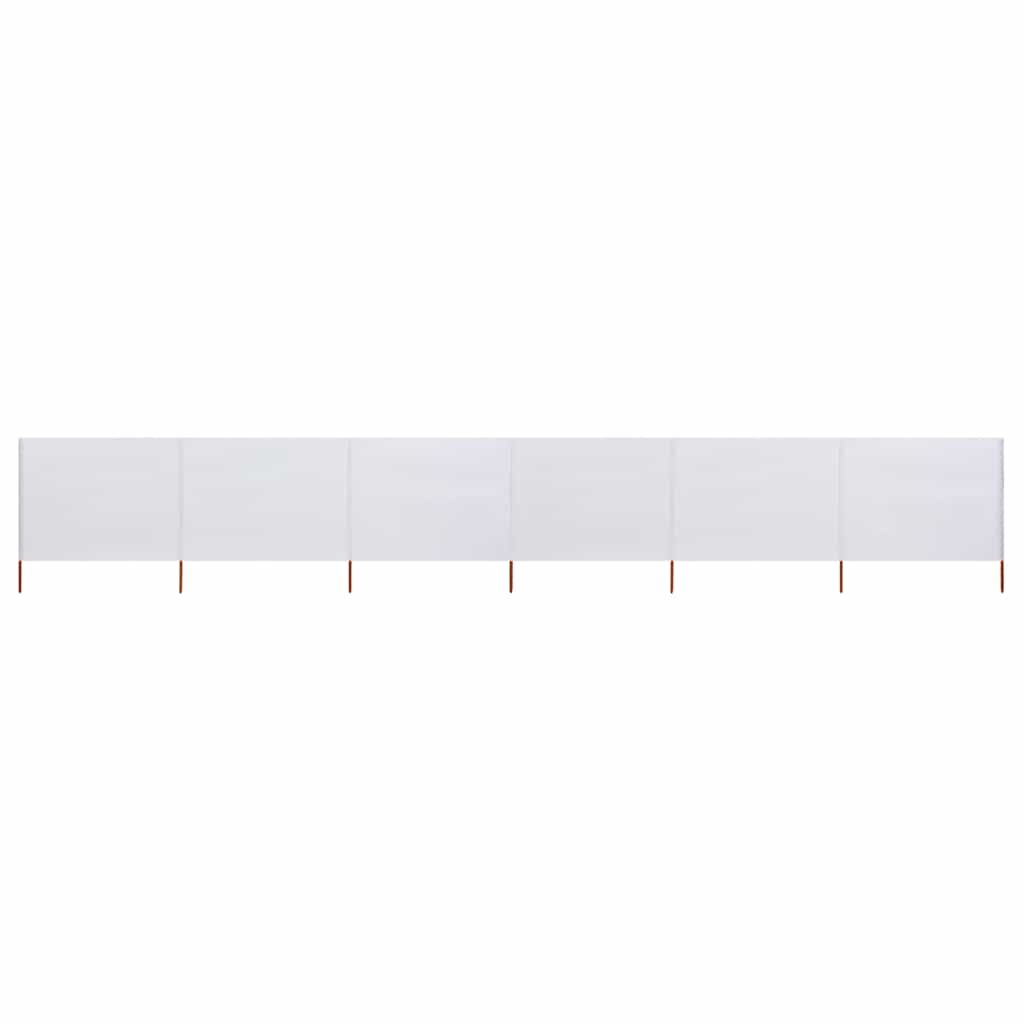 6-panel Wind Screen Fabric 800x120 cm Sand White