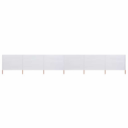 6-panel Wind Screen Fabric 800x120 cm Sand White