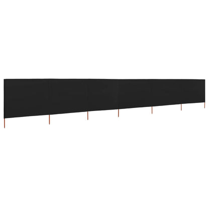 6-panel Wind Screen Fabric 800x120 cm Black