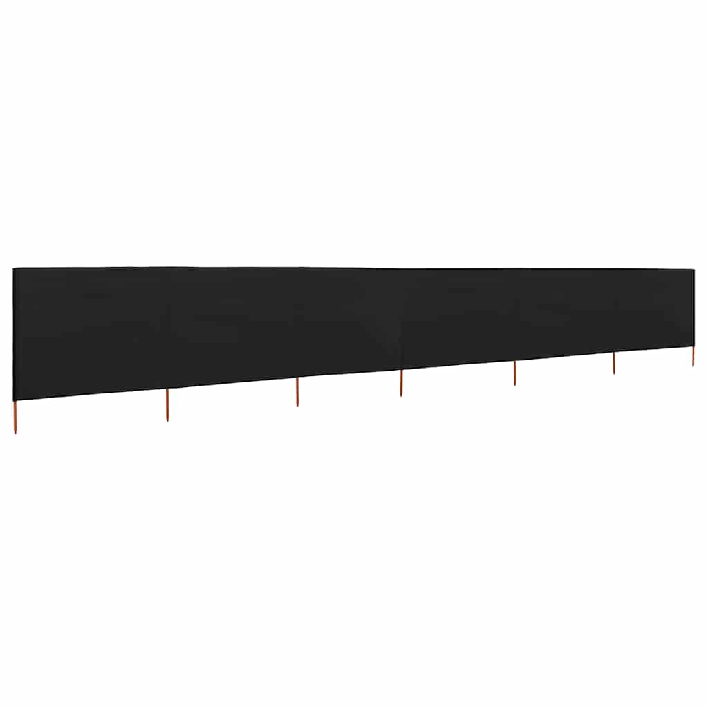 47178 vidaXL 6-panel Wind Screen Fabric 800x120 cm Black