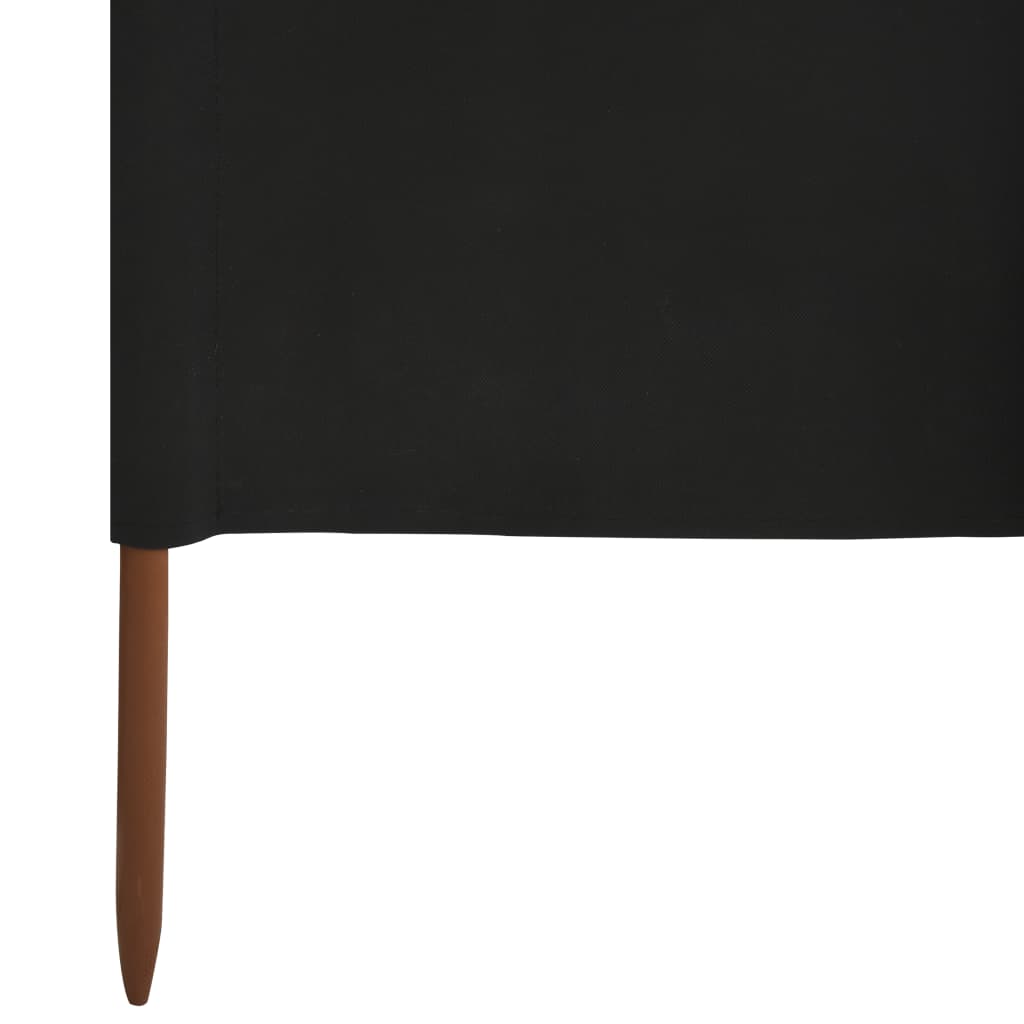 6-panel Wind Screen Fabric 800x120 cm Black