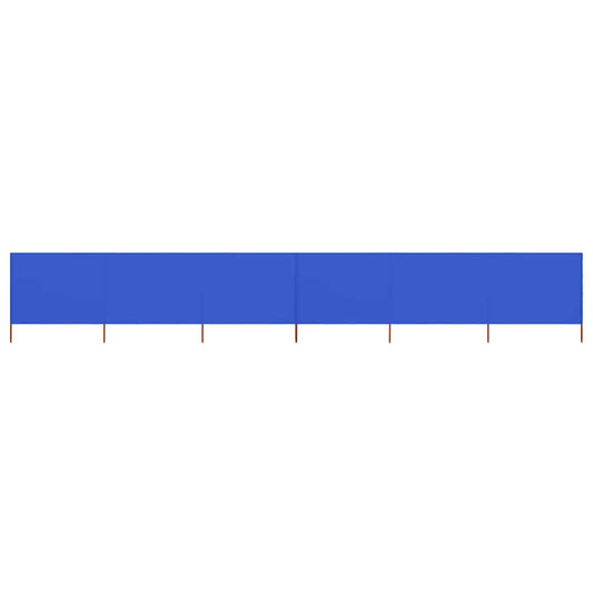 6-panel Wind Screen Fabric 800x120 cm Azure Blue