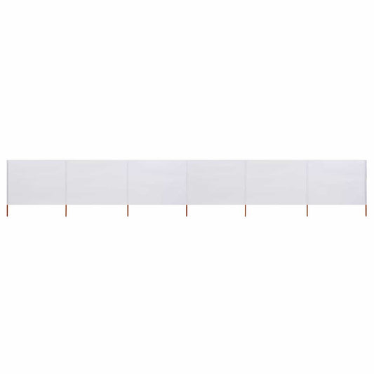 6-panel Wind Screen Fabric 800x160 cm Sand White