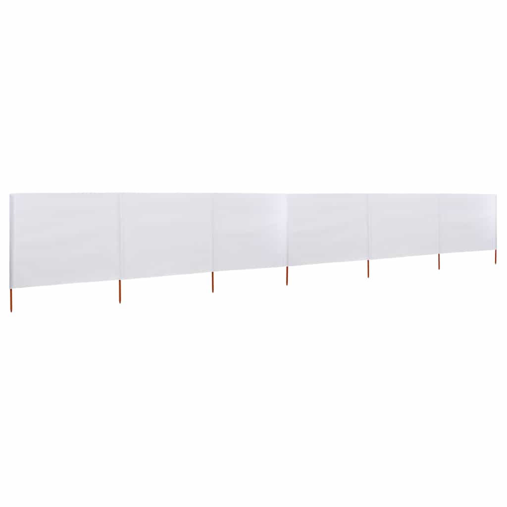 47180 vidaXL 6-panel Wind Screen Fabric 800x160 cm Sand White