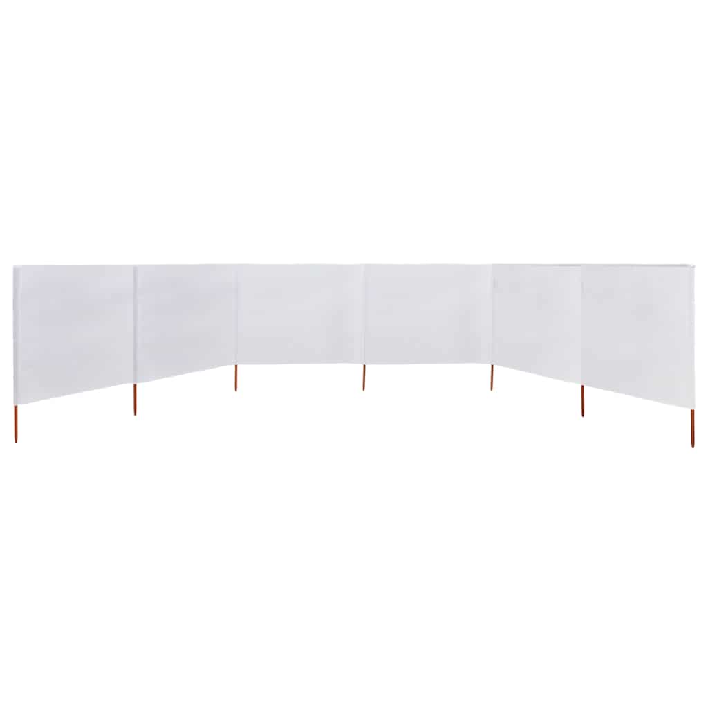 6-panel Wind Screen Fabric 800x160 cm Sand White
