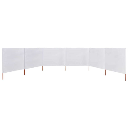 6-panel Wind Screen Fabric 800x160 cm Sand White