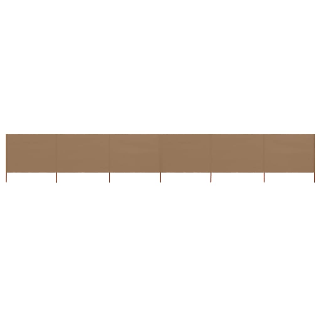 6-panel Wind Screen Fabric 800x160 cm Taupe