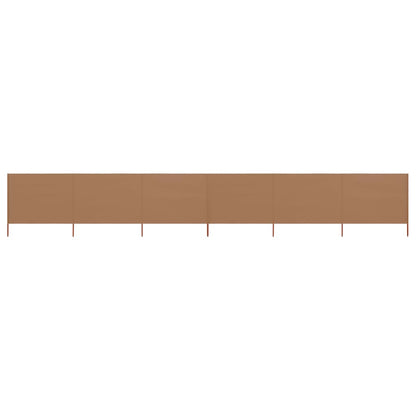 6-panel Wind Screen Fabric 800x160 cm Taupe