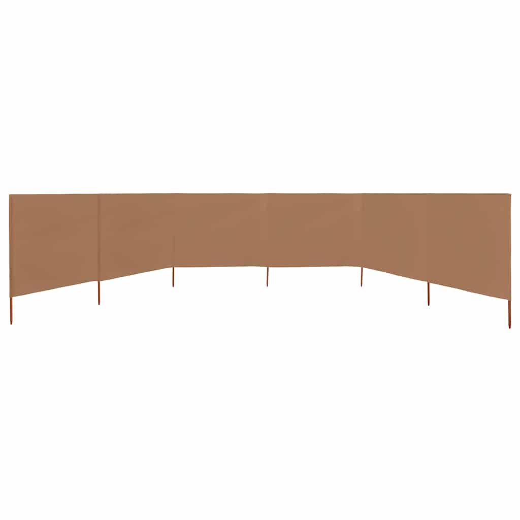 47183 vidaXL 6-panel Wind Screen Fabric 800x160 cm Taupe