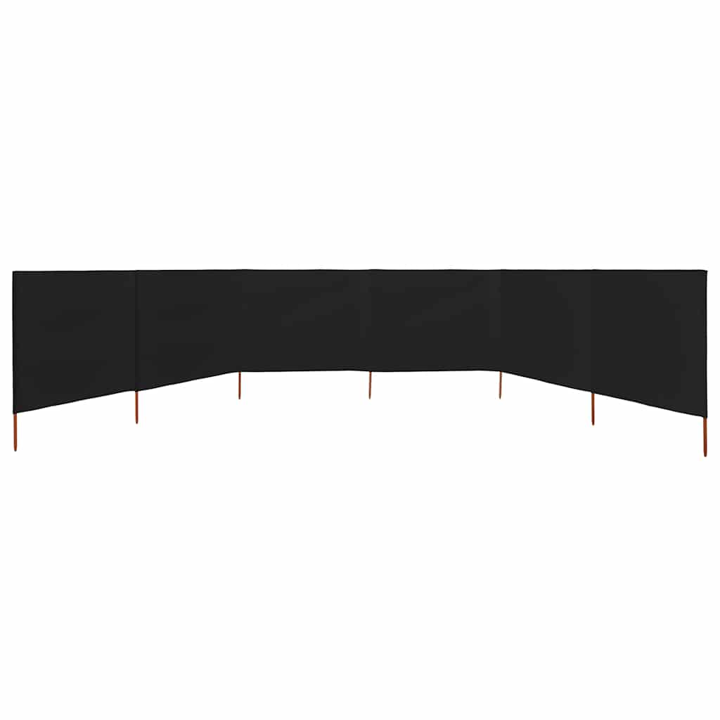 47184 vidaXL 6-panel Wind Screen Fabric 800x160 cm Black