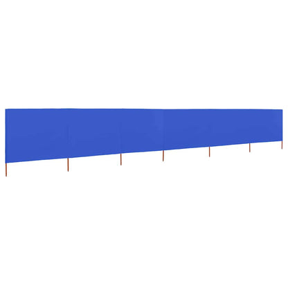 6-panel Wind Screen Fabric 800x160 cm Azure Blue