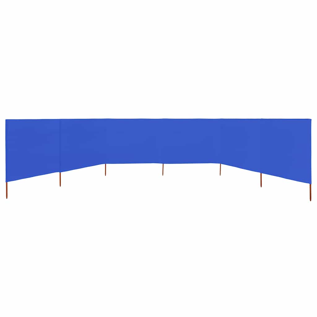 6-panel Wind Screen Fabric 800x160 cm Azure Blue