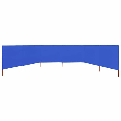 6-panel Wind Screen Fabric 800x160 cm Azure Blue