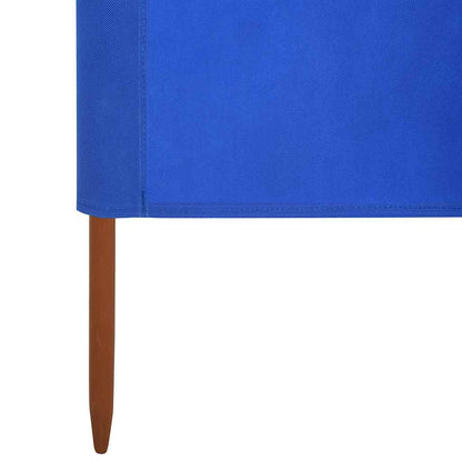 6-panel Wind Screen Fabric 800x160 cm Azure Blue