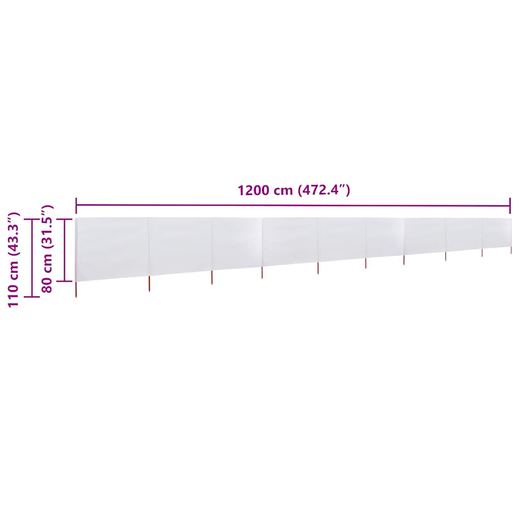 Wind Screen | Sand White | Non-woven fabric and wood | 1200 x 80 cm