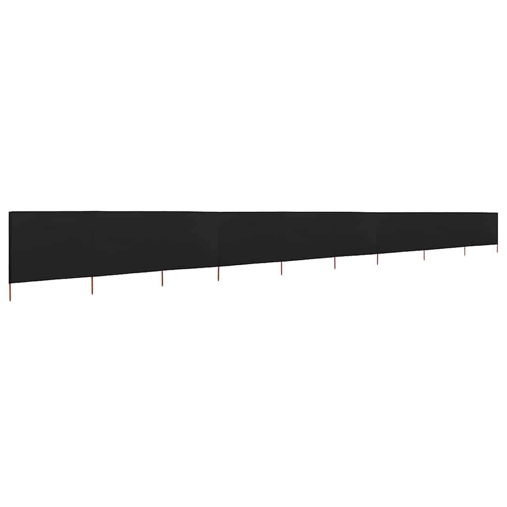 47190 vidaXL 9-panel Wind Screen Fabric 1200x80 cm Black