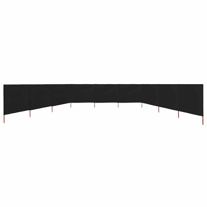 47190 vidaXL 9-panel Wind Screen Fabric 1200x80 cm Black