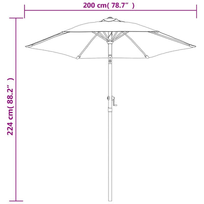 Garden Parasol Terracotta 200x224 cm Aluminium