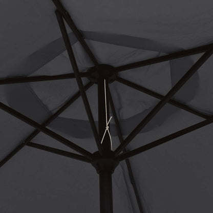 Garden Parasol | Black and dark grey | Aluminium, Polyester | Medium