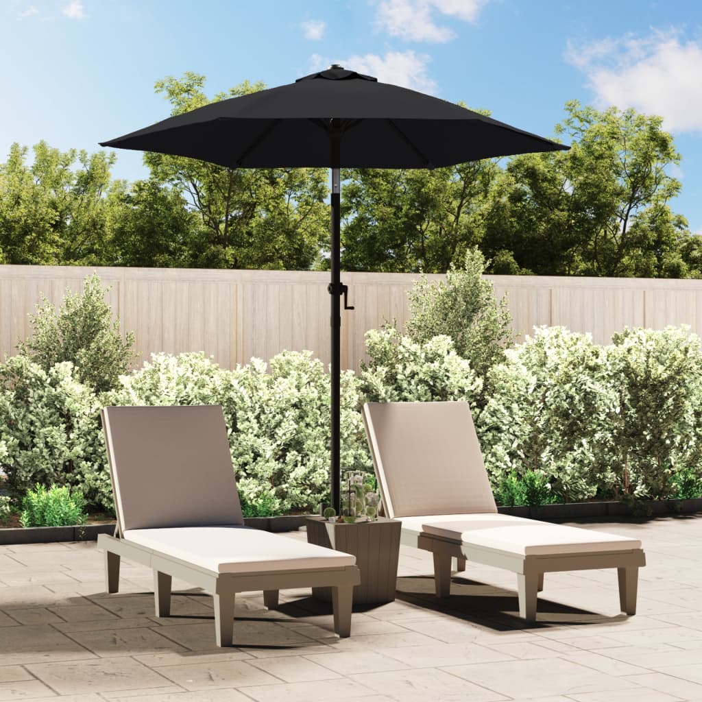 Garden Parasol | Black and dark grey | Aluminium, Polyester | Medium