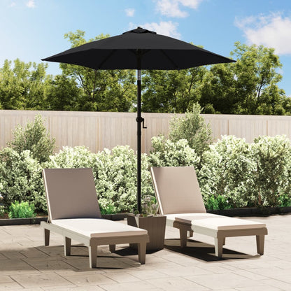 Garden Parasol | Black and dark grey | Aluminium, Polyester | Medium