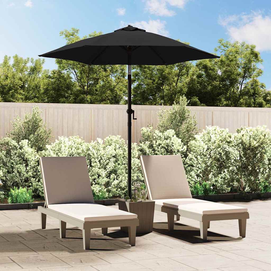 Garden Parasol | Black and dark grey | Aluminium, Polyester | Medium