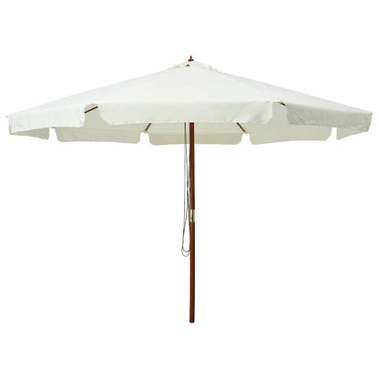 47212 vidaXL Outdoor Parasol with Wooden Pole 330 cm Sand White