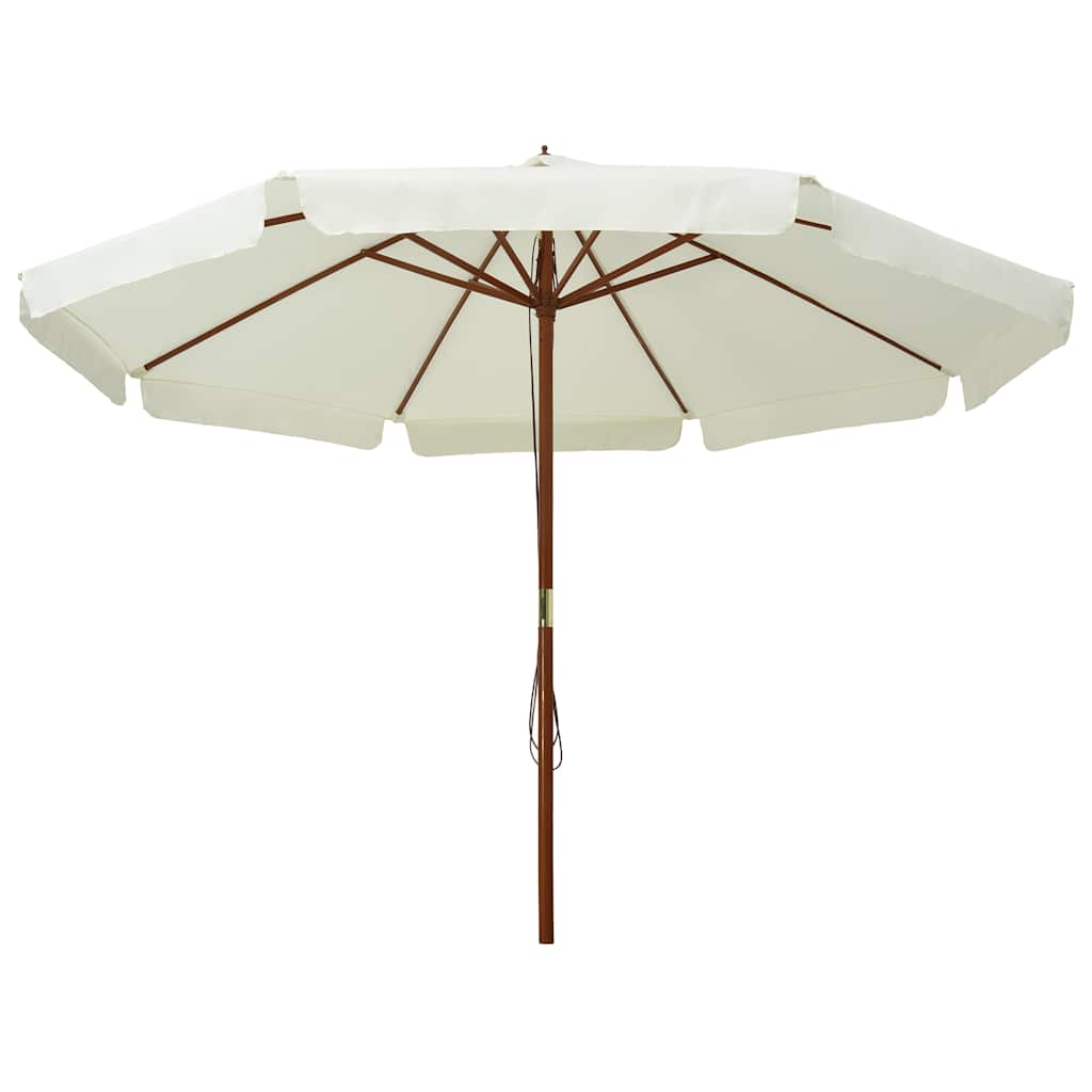 47212 vidaXL Outdoor Parasol with Wooden Pole 330 cm Sand White