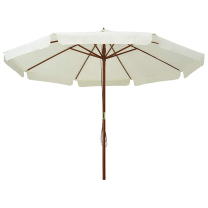 47212 vidaXL Outdoor Parasol with Wooden Pole 330 cm Sand White