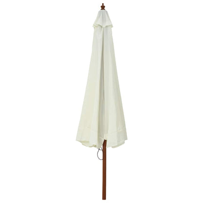 47212 vidaXL Outdoor Parasol with Wooden Pole 330 cm Sand White