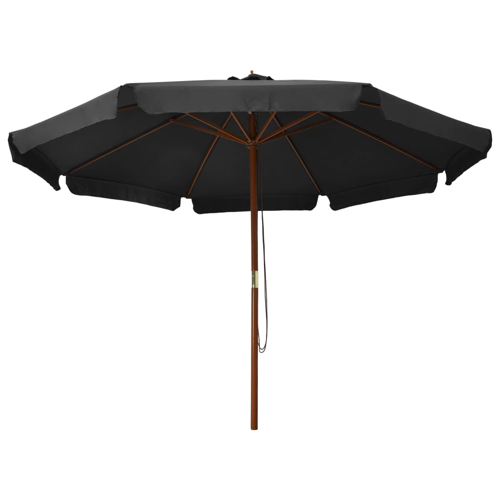 Garden Parasol with Wooden Pole 330 cm Anthracite