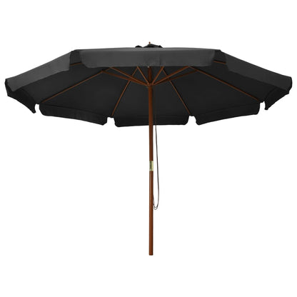 Garden Parasol with Wooden Pole 330 cm Anthracite