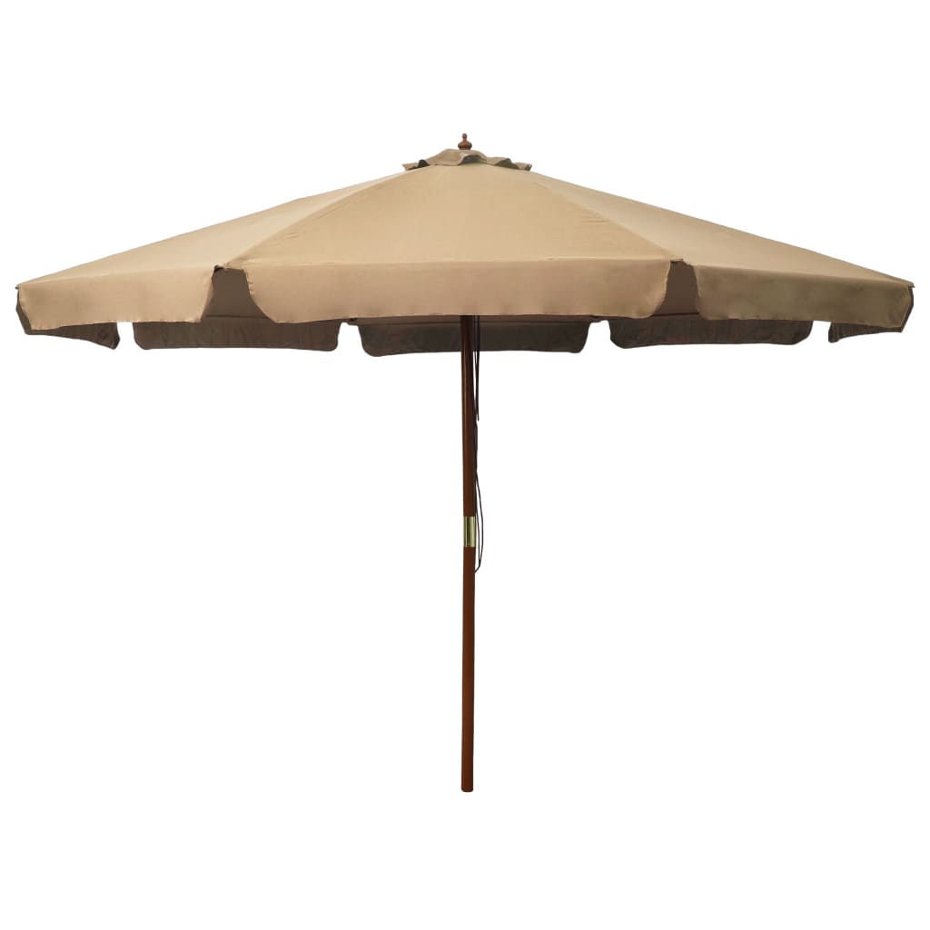 Garden Parasol | Taupe | Polyester, Laminated Bamboo, Hardwood | Large