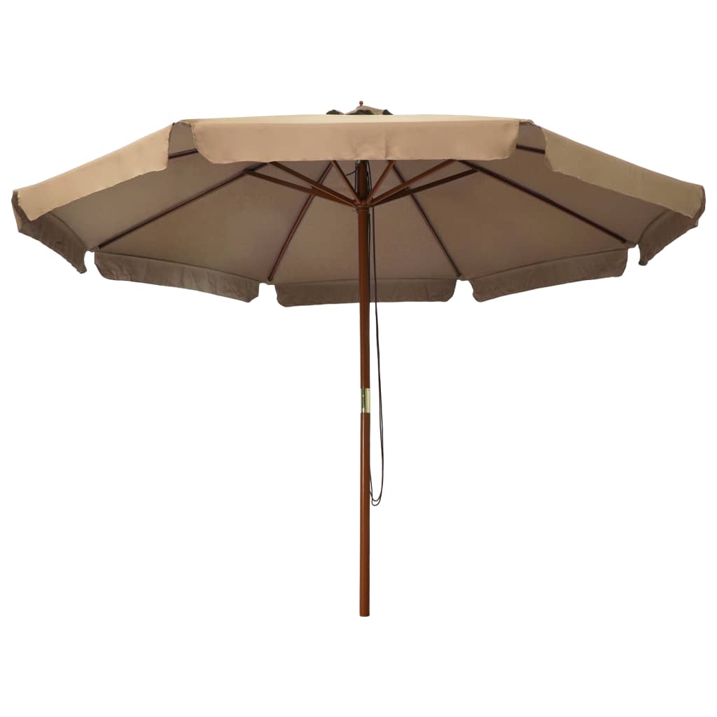 Garden Parasol | Taupe | Polyester, Laminated Bamboo, Hardwood | Large