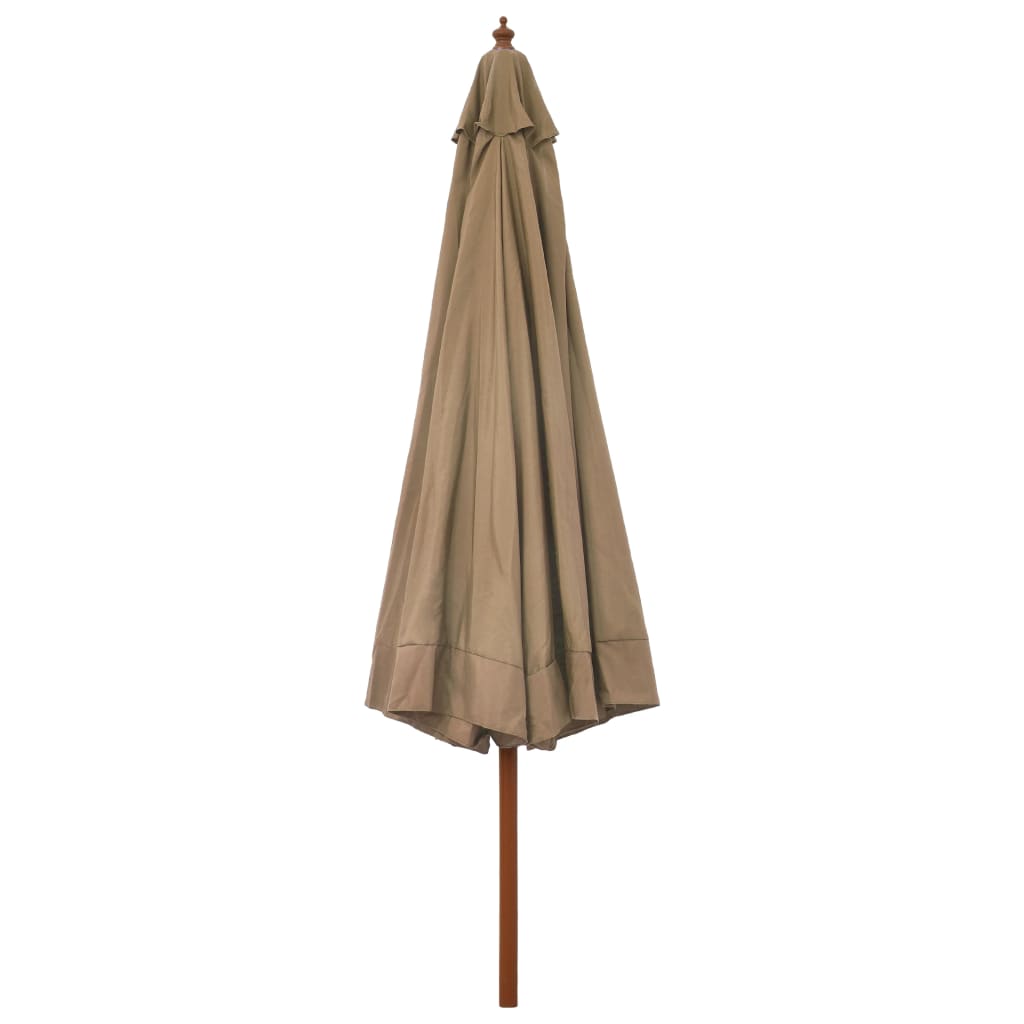Garden Parasol | Taupe | Polyester, Laminated Bamboo, Hardwood | Large