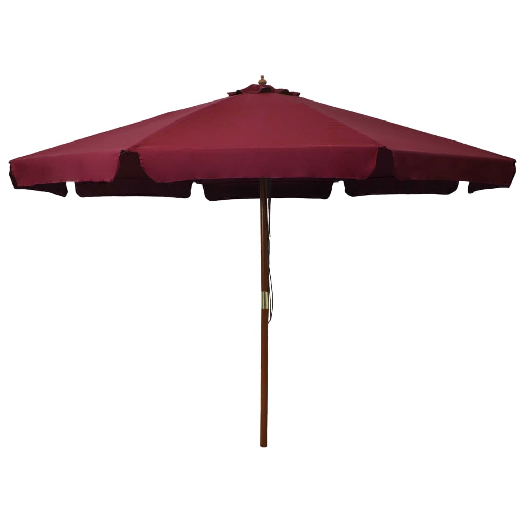 Garden Parasol | Burgundy | Polyester, Laminated bamboo, Hardwood | Large