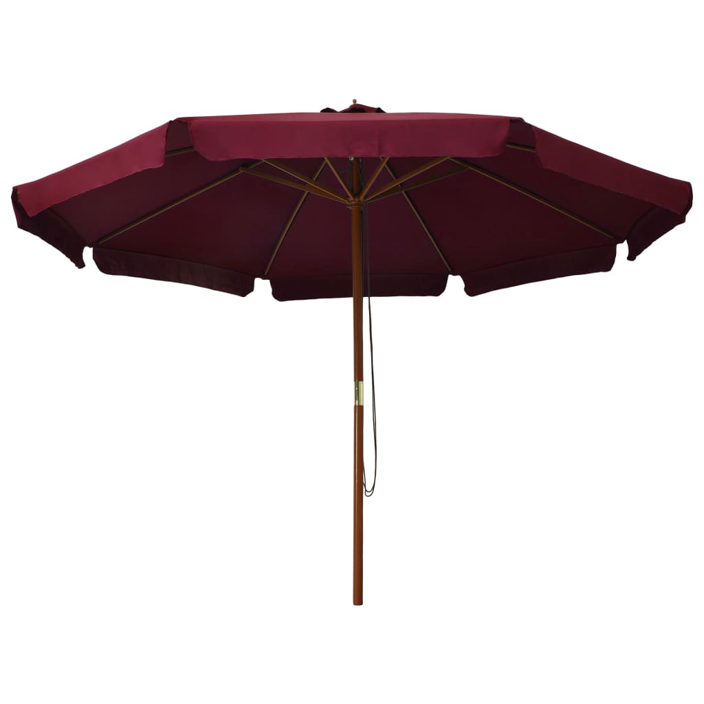 Garden Parasol | Burgundy | Polyester, Laminated bamboo, Hardwood | Large