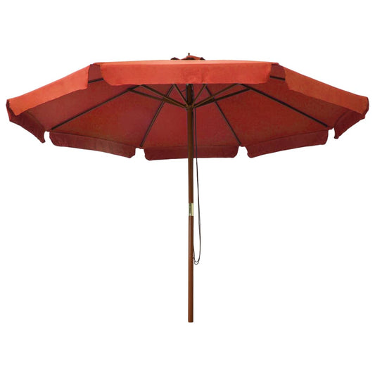 Garden Parasol | Terracotta | Polyester, Laminated Bamboo, Hardwood