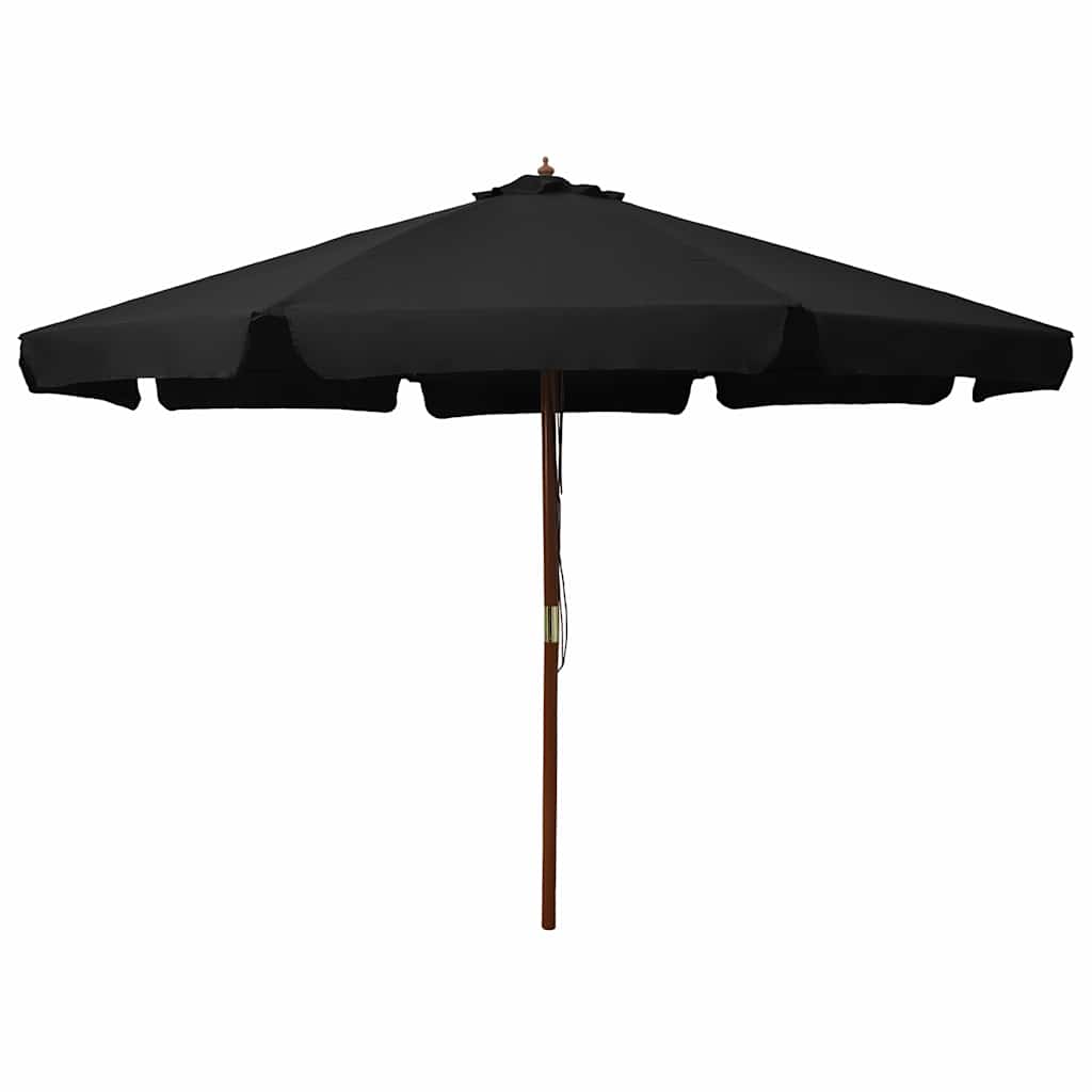 47218 vidaXL Outdoor Parasol with Wooden Pole 330 cm Black