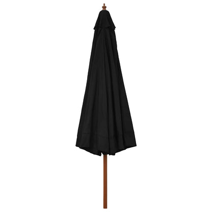 47218 vidaXL Outdoor Parasol with Wooden Pole 330 cm Black