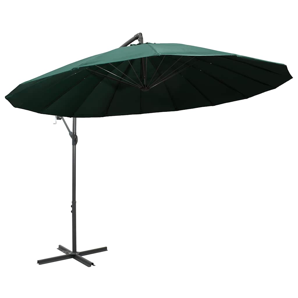 47221 vidaXL Hanging Parasol Green 3 m Aluminium Pole