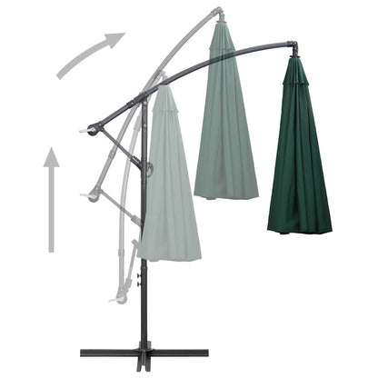 47221 vidaXL Hanging Parasol Green 3 m Aluminium Pole