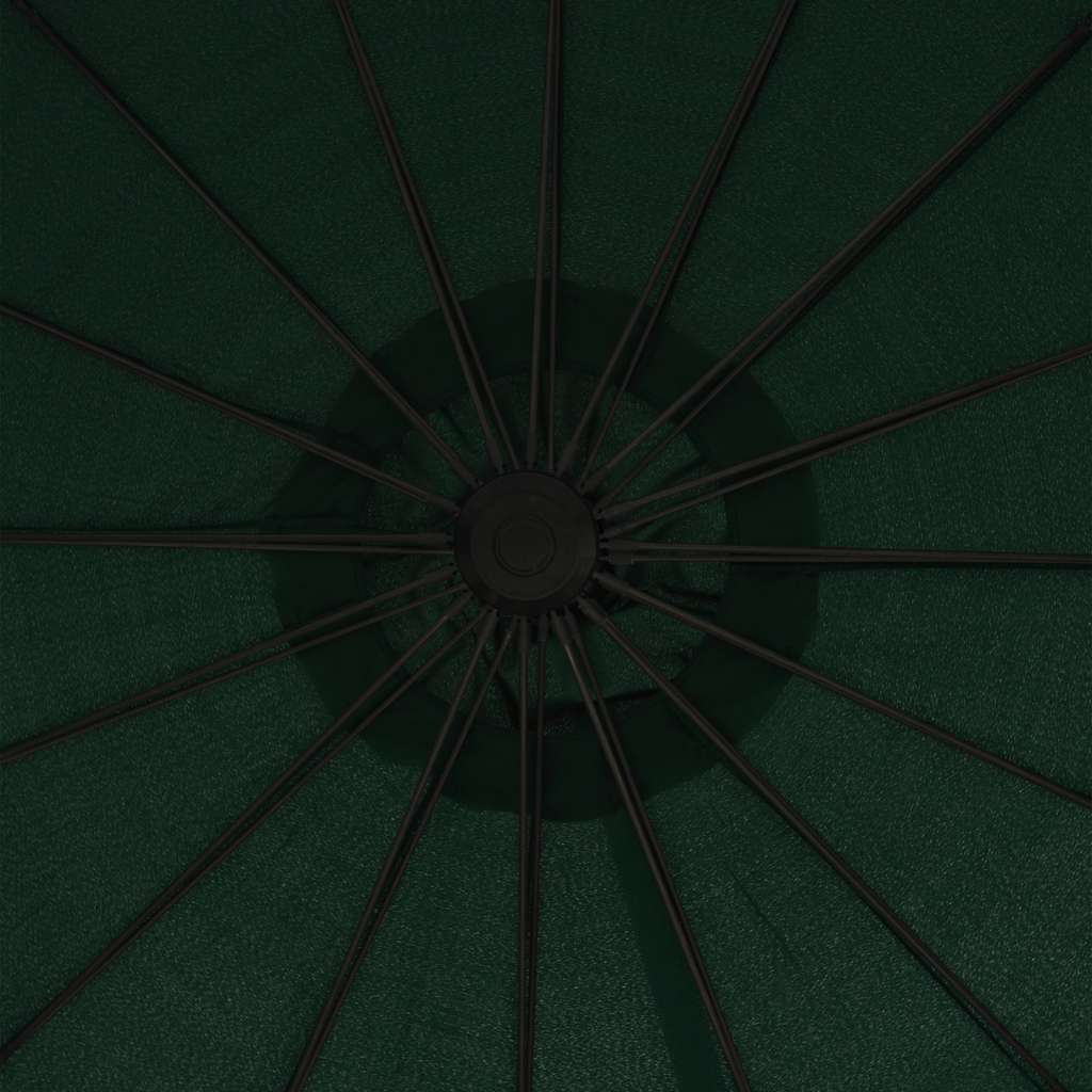 47221 vidaXL Hanging Parasol Green 3 m Aluminium Pole