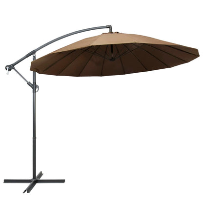 Hanging Garden Parasol Taupe 3 m Aluminium Pole