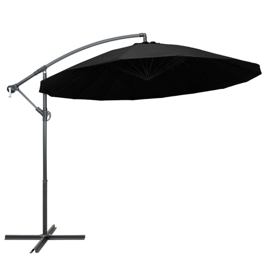 Garden Parasol | Black | Aluminium, Polyester | Extra Large