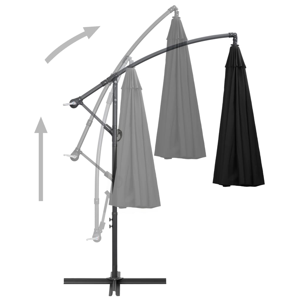 Garden Parasol | Black | Aluminium, Polyester | Extra Large