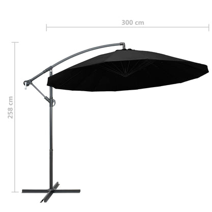 Garden Parasol | Black | Aluminium, Polyester | Extra Large