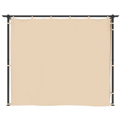 Gazebo with Curtains 3x3 m Cream Steel